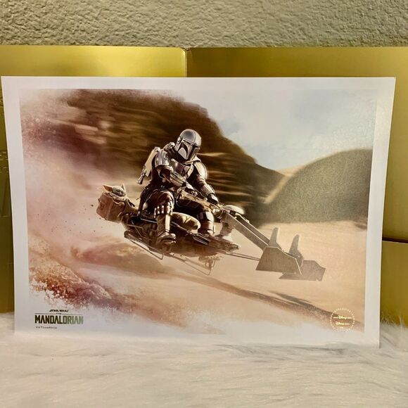 The Mandalorian Lithograph Set Baby Yoda & Mando New - Picture 3 of 6